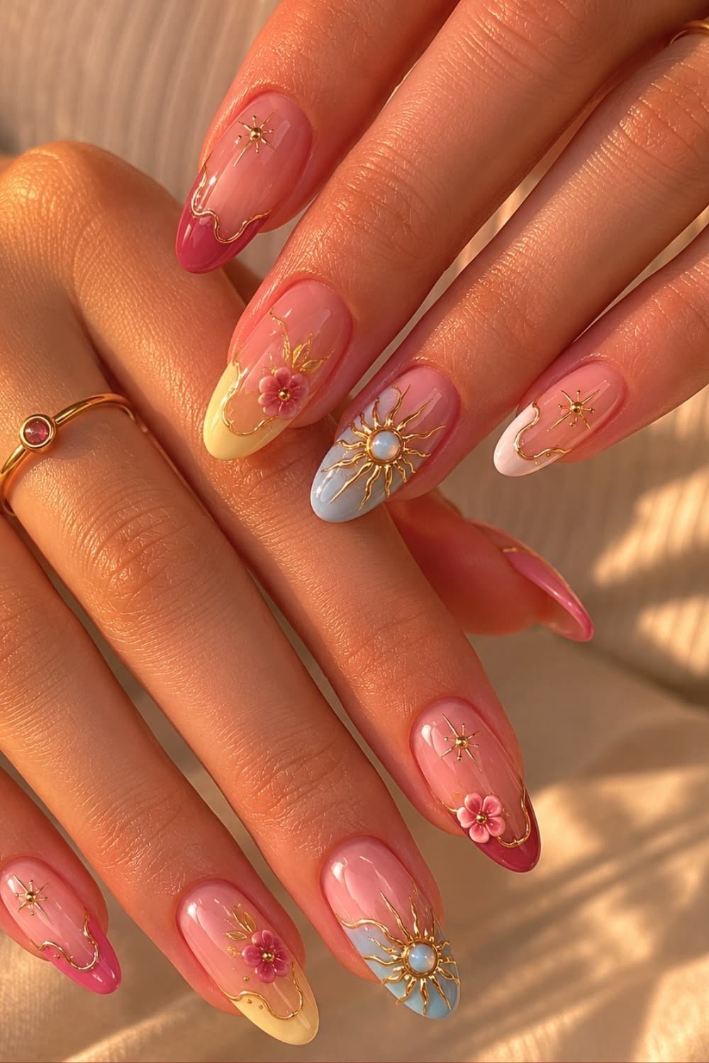 Celestial Aura multicolour nail art collection